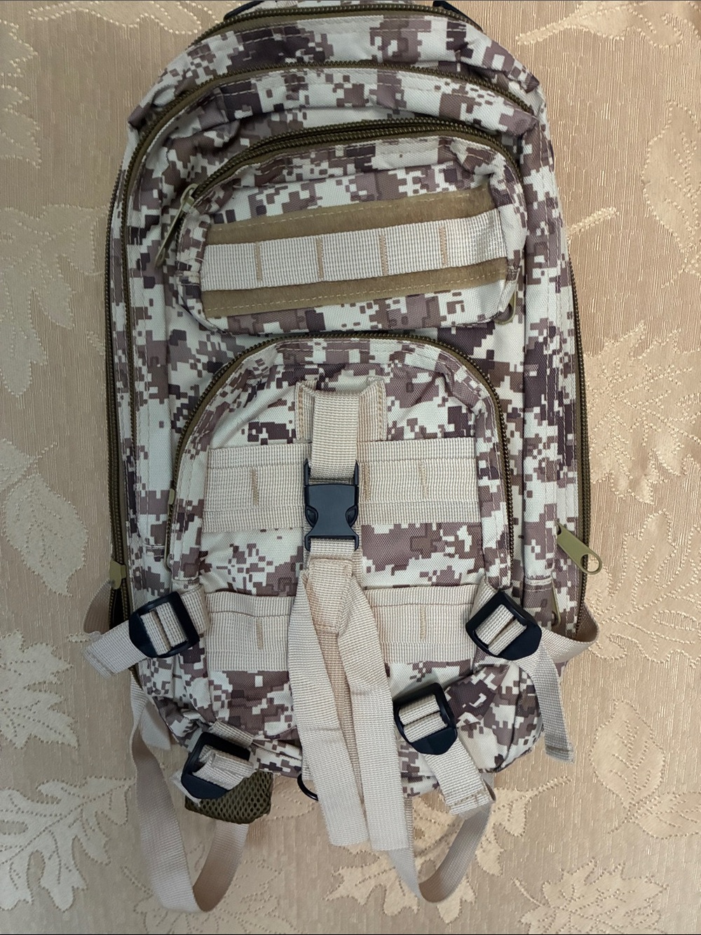 Digital Desert Camo Men's Backpack – Beige/Brown